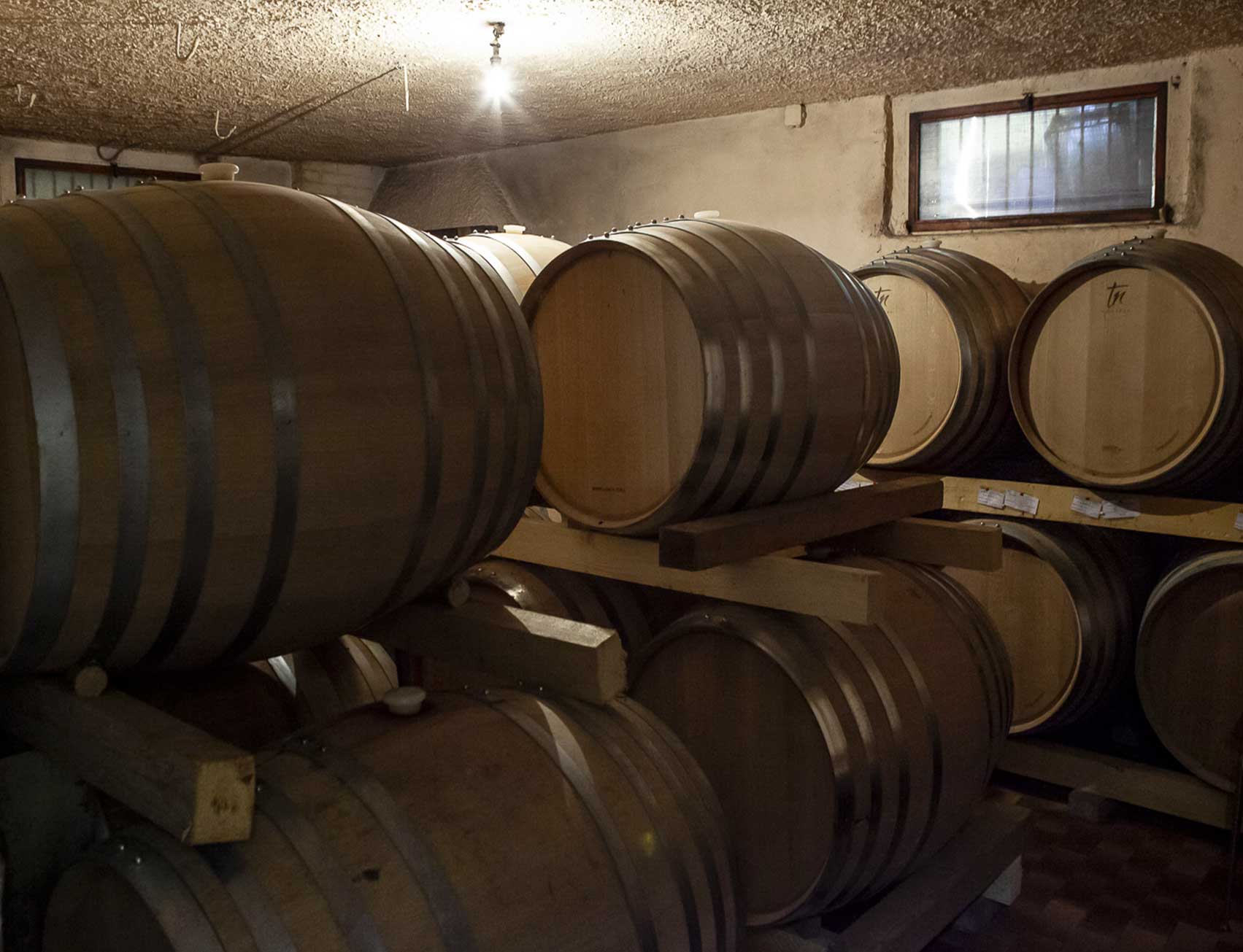 Botti in legno per invecchiamento del vino